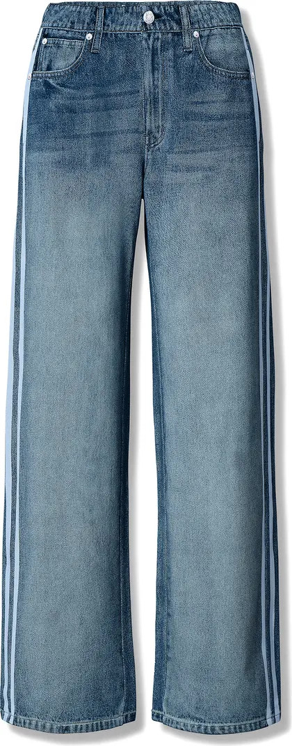 Miramar Side Stripe High Waist Wide Leg Cotton Terry Sweatpant Track Pants | Nordstrom