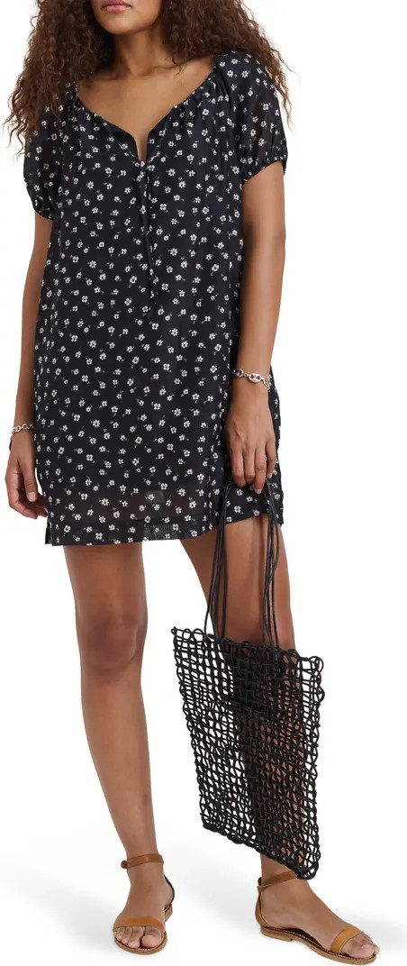 Rose Floral Cotton & Silk Mini Sundress | Nordstrom