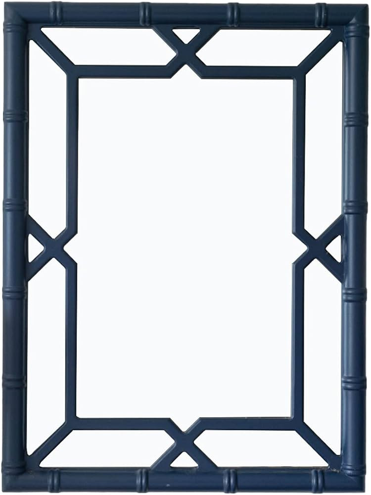 SORBARIA Bamboo-Look Solid Wood Window Pane Mirror 23" X 31" - Blue | Amazon (US)