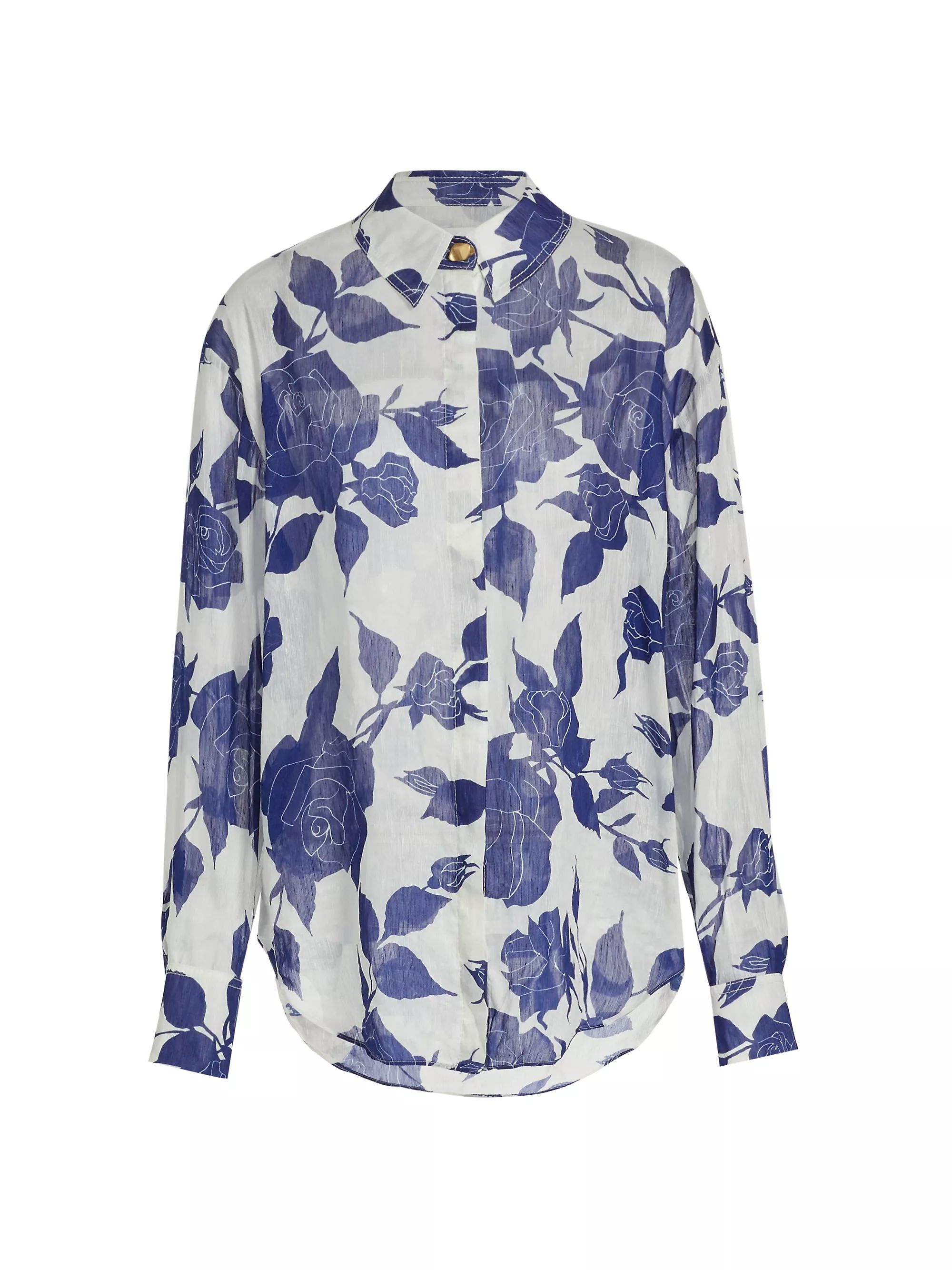 Belonging Floral Linen-Blend Oversized Shirt | Saks Fifth Avenue