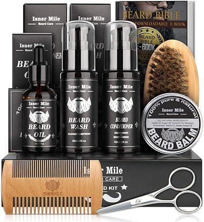 Beard Growth Kit, Beard Grooming Care Kit for Men with Beard Oil,Beard Shampoo Wash, Conditioner,... | Amazon (US)