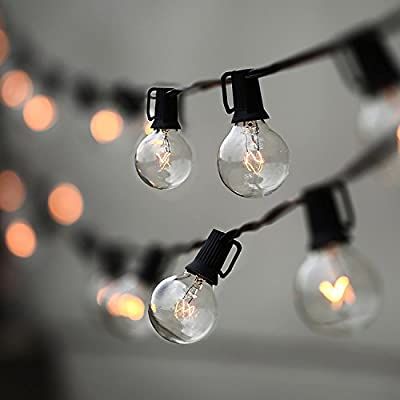 String Lights, Lampat 25Ft G40 Globe String Lights with Bulbs-UL Listd for Indoor/Outdoor Commerc... | Amazon (US)