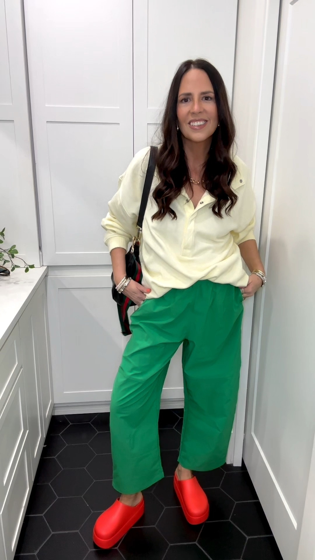 I’m wearing the medium in the top and the small tall in the pants. Probably should have went with the XS tall, I’m a true size 4-6 in most everything depending on the brand.  The clogs are a size 8 and I am a size 8.5. 

#LTKootd #LTKgrwm #LTKTall