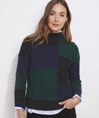 Patchwork Mockneck Sweater | vineyard vines