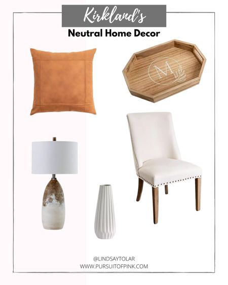 5 Neutral Home Decor Pieces You Can Buy At Kirkland's Right NOW

Not sure where to start with home decor? Kirkland’s is a great place to check out! It is one of my favorite stores! They constantly have new inventory, carry quality pieces and are extremely affordable. Plus, there are often sales - CURRENT DISCOUNT CODE is STACK.
A trick to decorating is to buy some neutral pieces and then combine them with colors from your home's color palette. Here are 5 pieces currently in stock that you can buy to get started decorating.:
1.) Tray
2.) Ribbed Vase
3.) Lamp
4.) Chair
5.) Leather Pillow

#LTKFind #LTKhome