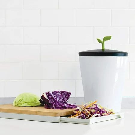Chef'n EcoCrock™ Counter Compost Bin, White and Green | Walmart (US)