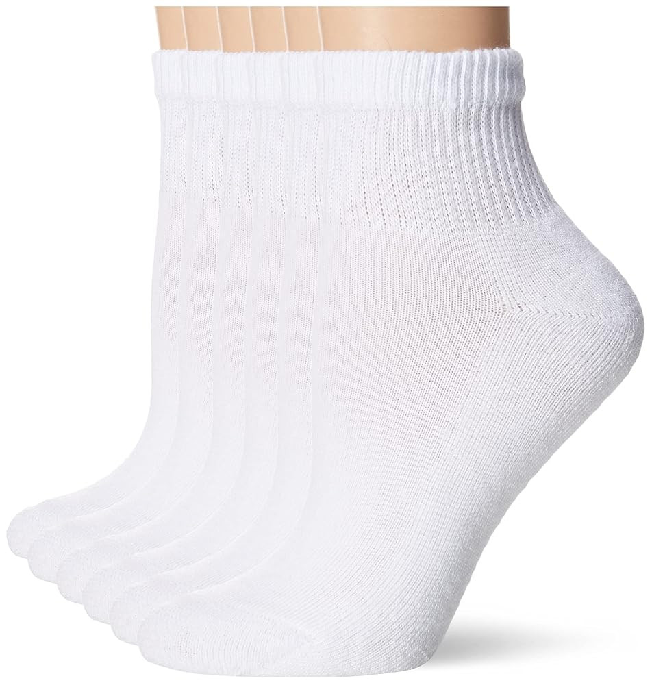 Hanes Ultimate Women's 6-Pack Comfort Toe Seamed Ankle Socks | Amazon (US)