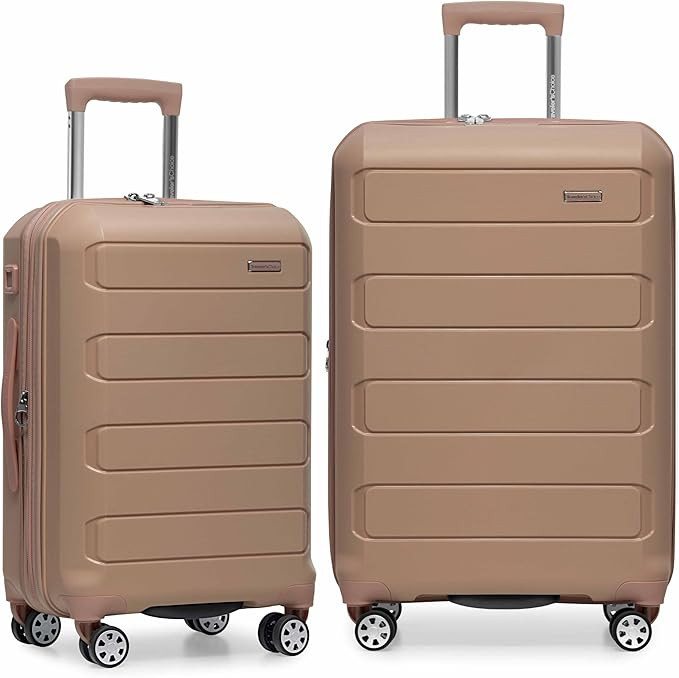 Traveler's Choice Pagosa Indestructible Hardshell Expandable Spinner Luggage, Latte Beige, 2-Piec... | Amazon (US)