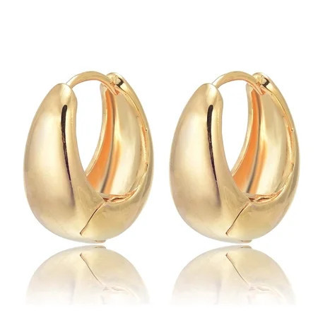 Gold and Silver Large Chunky Hoop Earrings Lightweight Huggie Big Earring Hoops for Women | Walmart (US)