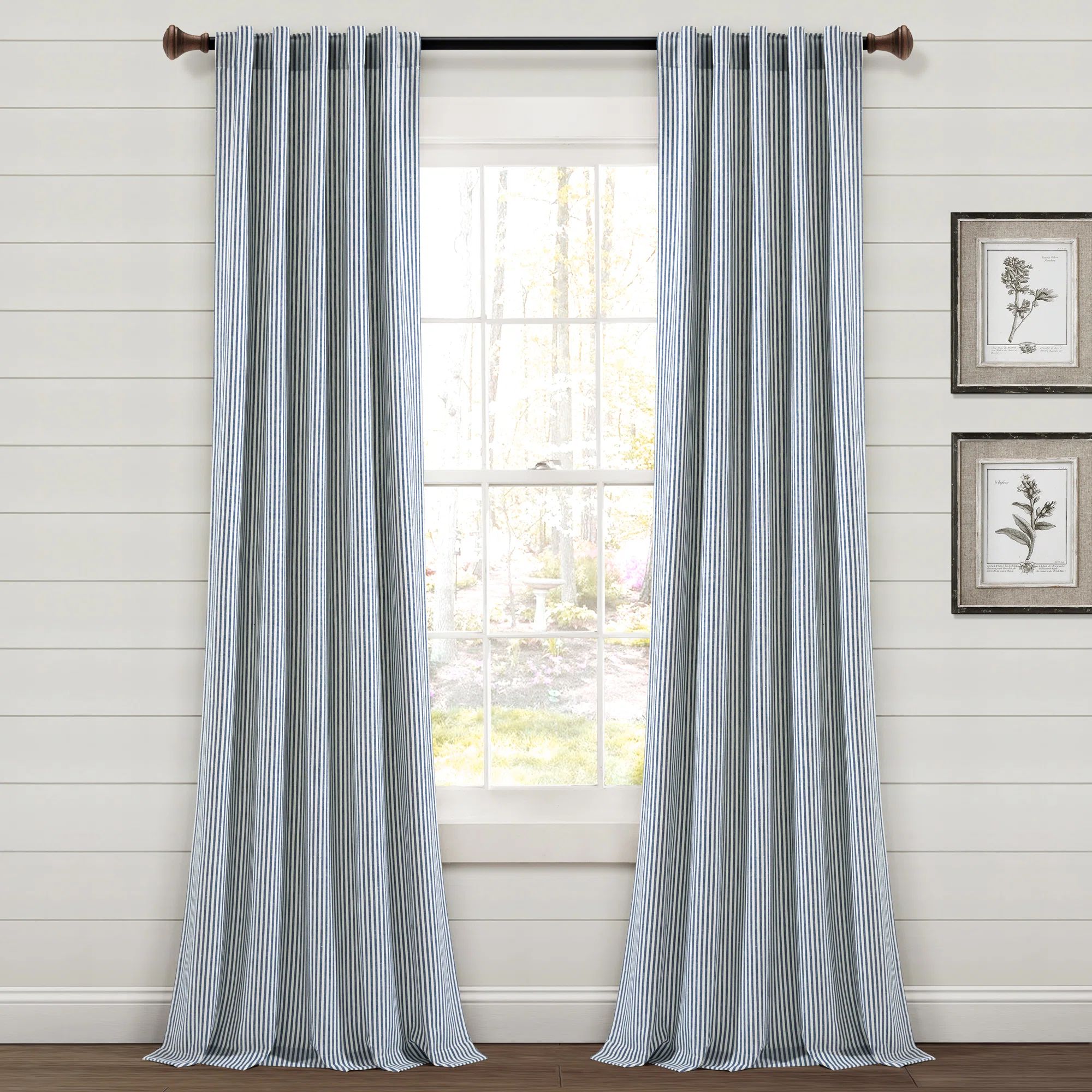 Cotton Blend Semi-Sheer Curtain Pair (Set of 2) | Wayfair North America