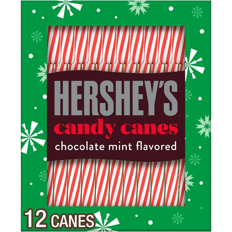 Hershey's Chocolate Mint Flavored Christmas Candy Canes, Box 5.28 oz, 12 Pieces | Walmart (US)