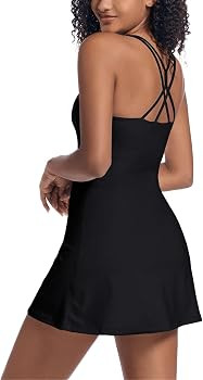 Tennis Dress for Women Workout Dress with Built-in Bra & Shorts Pockets for Athletic Exercise Gol... | Amazon (US)