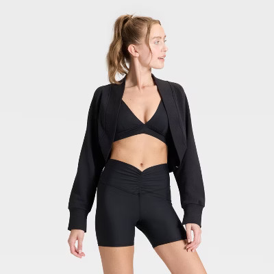Women's French Terry Shrug - JoyLab™ Black XL | Target