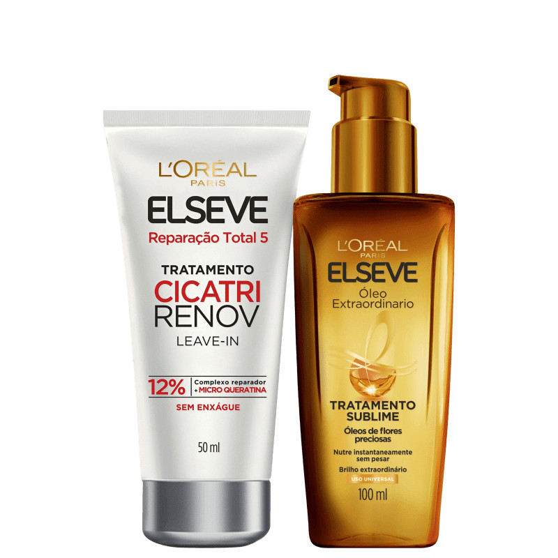 Kit Elseve L'Oréal Paris Reparação Total Óleo Extraordinário (2 Produtos) | Beleza Na Web (BR)