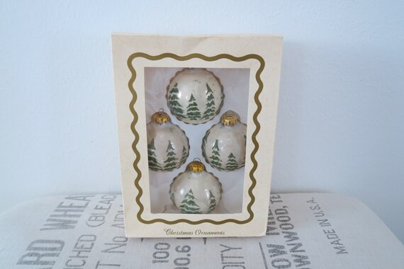 Vintage Glass Christmas Tree Ball Ornaments | Etsy | Etsy (US)