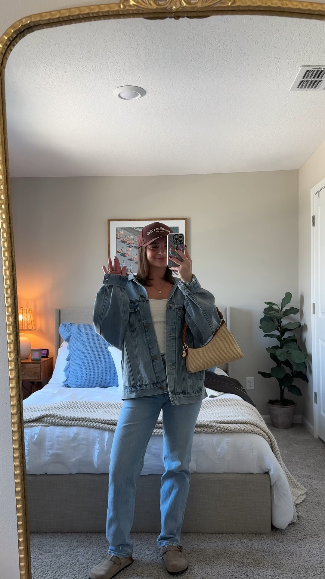 Denim on denim for fall! Everything is tts :) I did my true size in the jacket bc it’s already oversized. Also linked similar Birkenstock dupes for less $$$ I can’t link my bag but it’s from Aupen in their new Crochet style #falldenim #abercrombiedenim #a&fdenim #falloutfit 

#LTKFallSale #LTKStyleTip #LTKSaleAlert