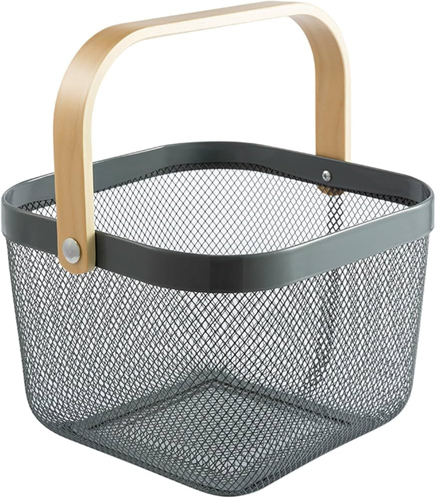 Metal Mesh Steel Basket, Storage Organizer Basket Multi-functional Hanging Kitchen Baskets Fruit ... | Amazon (US)