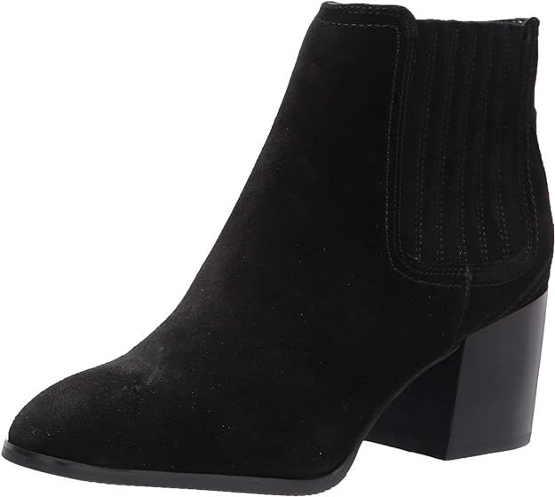 Blondo Women's Heeled Bootie Fashion Boot, Black Suede | Amazon (US)