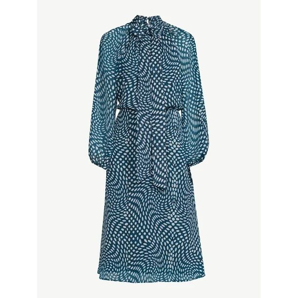 Scoop Women's Midi Dress with Necktie | Walmart (US)