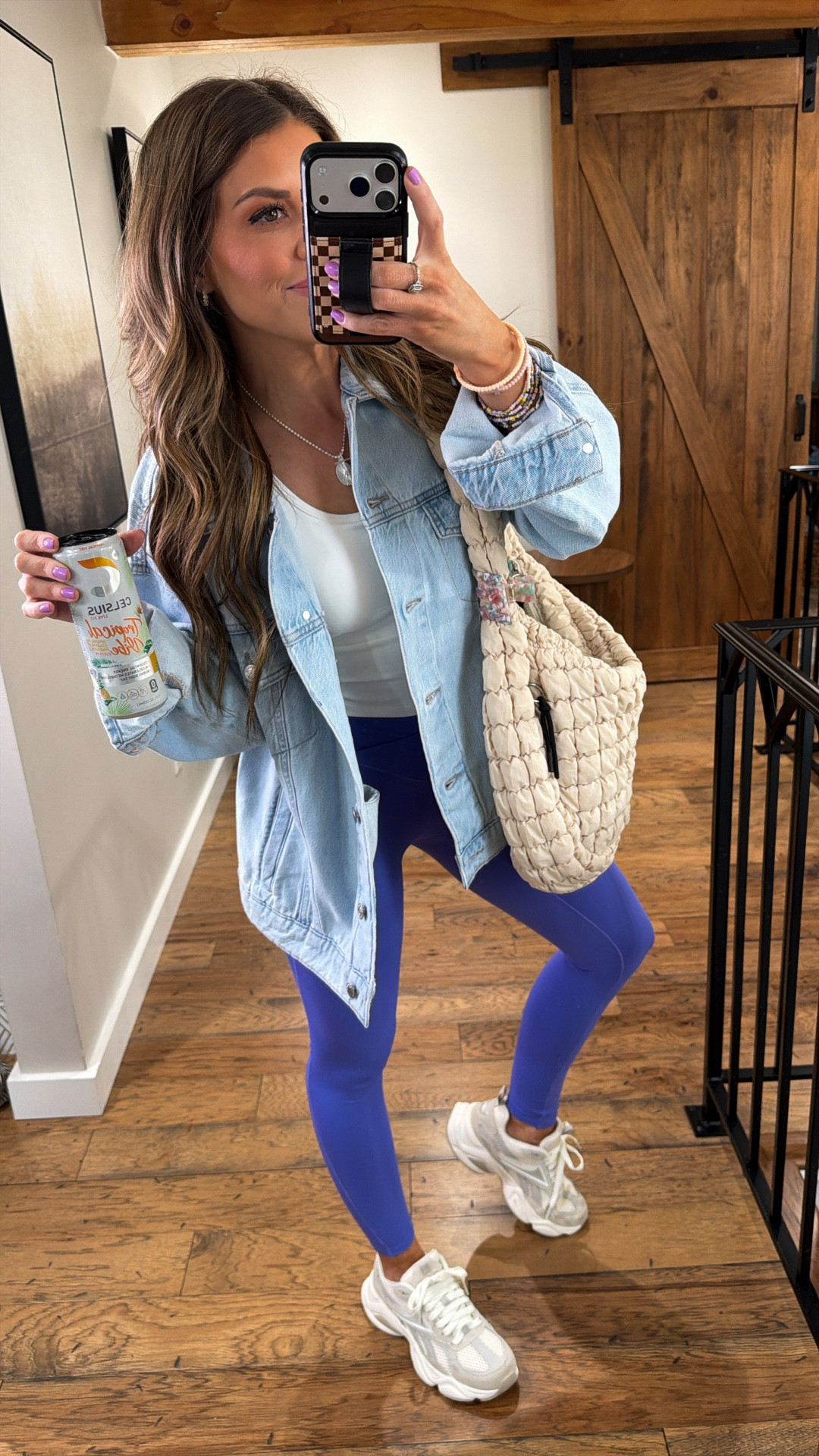 Workout fit - @halara My leggings are buy two get one free! I have the purple ones, the color on camera just shows up blue. 
My jacket is under $25 from @walmart 

#LTKgrwm #LTKfitnessgoals #LTKootd