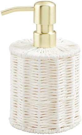 Mud Pie White Woven Seagrass Soap Pump; 6" x 3 1/2" Dia | Amazon (US)