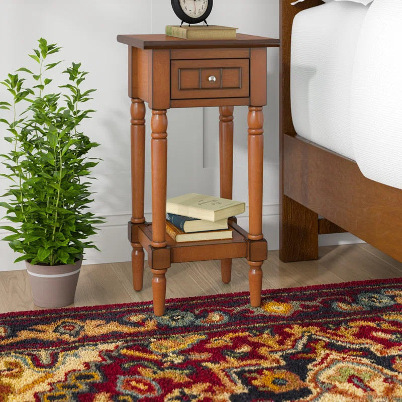Walnut Pittard End Table With Storage | Wayfair North America