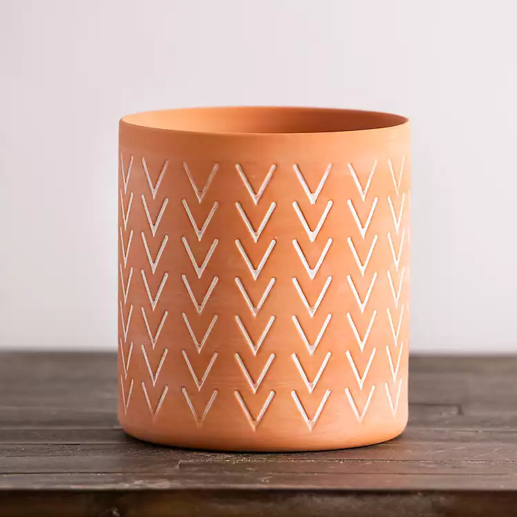 Zig Zag Terra Cotta Utensil Crock | Kirkland's Home