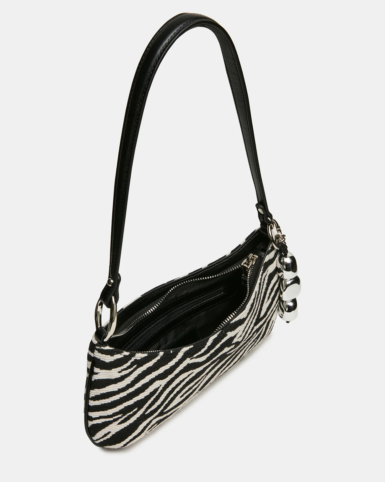 SABINE Zebra Animal Print Tassel Shoulder Bag Handbag | Steve Madden (US)