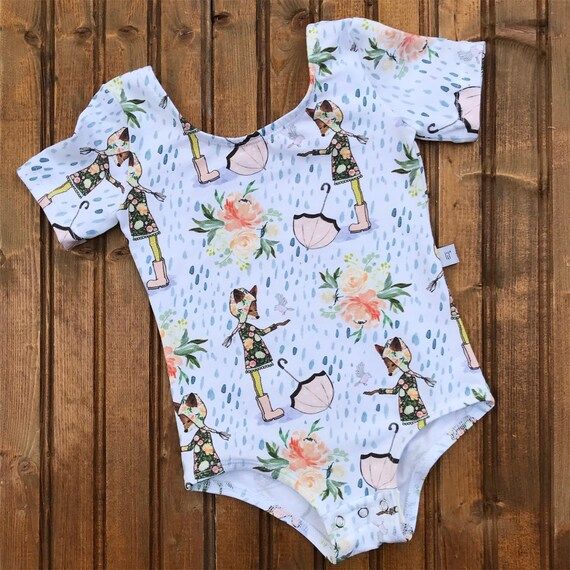 Baby Toddler Girls Fox Umbrella Floral Leotard Gymnastic - Etsy | Etsy (US)