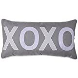 Pillow Perfect Valentine’s Day Lumbar Throw Pillow in XOXO, 13” x 25”, Grey | Amazon (US)