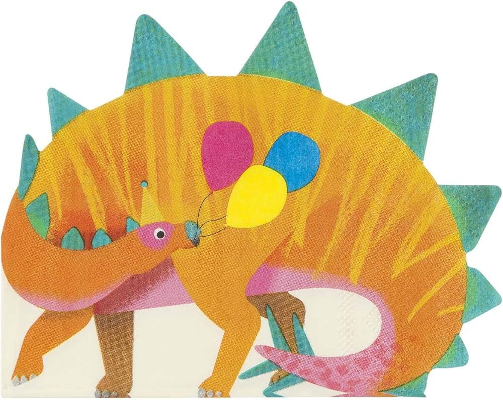 Talking Tables Dinosaur Napkins Birthday Party Table Decorations, Pack of 16, 13" x 10",, Orange | Amazon (US)