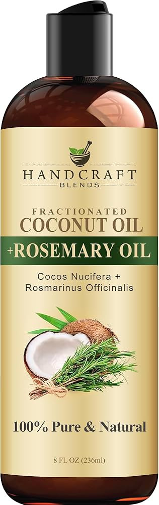 Handcraft Blends Fractionated Coconut Oil Infused with Rosemary - 8 Fl Oz - 100% Pure and Natural... | Amazon (US)