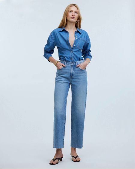 Denim on denim summer outfit 
Jeans

#LTKxMadewell #LTKSeasonal #LTKOver40