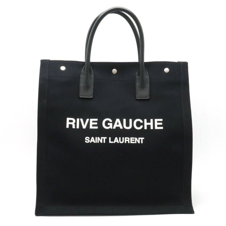 Pre-Owned SAINT LAURENT PARIS YSL Yves Saint Laurent RIVE GAUCHE Tote Bag Canvas Leather Black 63... | Walmart (US)