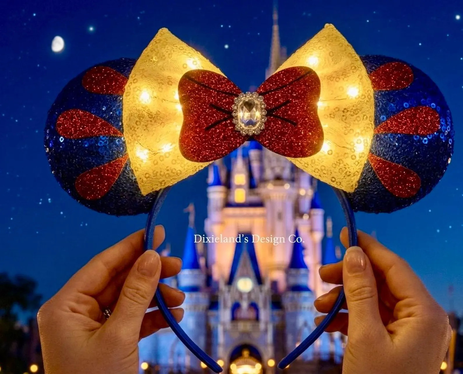 Snow Princess White Dwarfs Magical Place Mickey Ears Mouse Minnie Bow Headband Ear Headband Theme... | Etsy (Global)