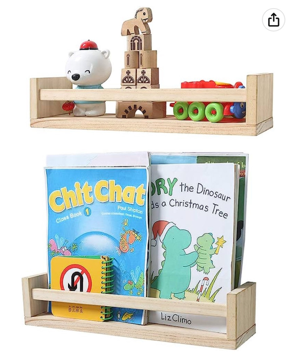 Shelves in nursery with books + clothes 

#LTKFind #LTKhome #LTKbaby