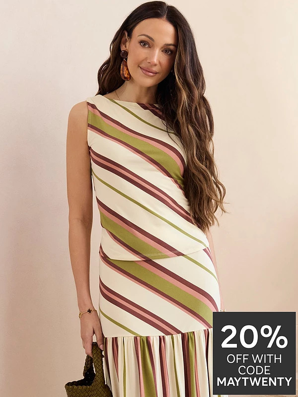 Michelle Keegan Stripe Tank Top - Multi | Very (UK)