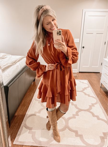 Perfect fall dress. Love this rust color. Under $20!

SHEIN, ruffled dress, long sleeve dress, thanksgiving, family photos, fall outfits 

#LTKSeasonal #LTKfindsunder50 #LTKover40
