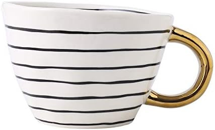 Ceramic Coffee Mugs Novelty Coffee Mug Tea Cup with Golden Handle Black and White Coffee Cup for ... | Amazon (US)