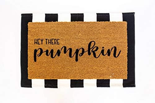Layered Outdoor Hey Pumpkin Mat Set - Coconut Coir (17-inch x 30-inch) and Woven Doormat (24-inch... | Amazon (US)