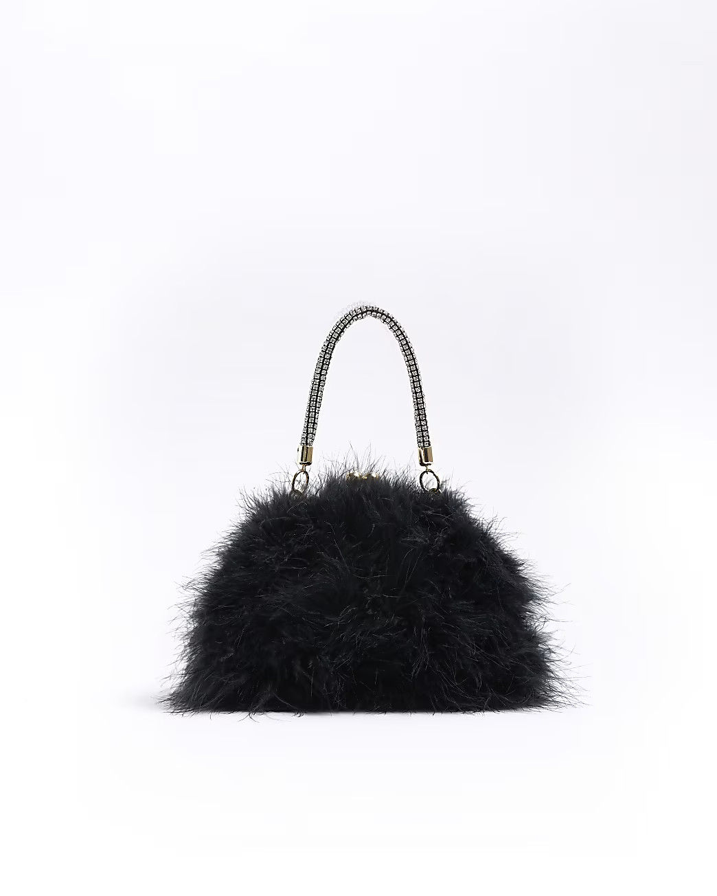Black Feather Crossbody Bag | River Island (UK & IE)