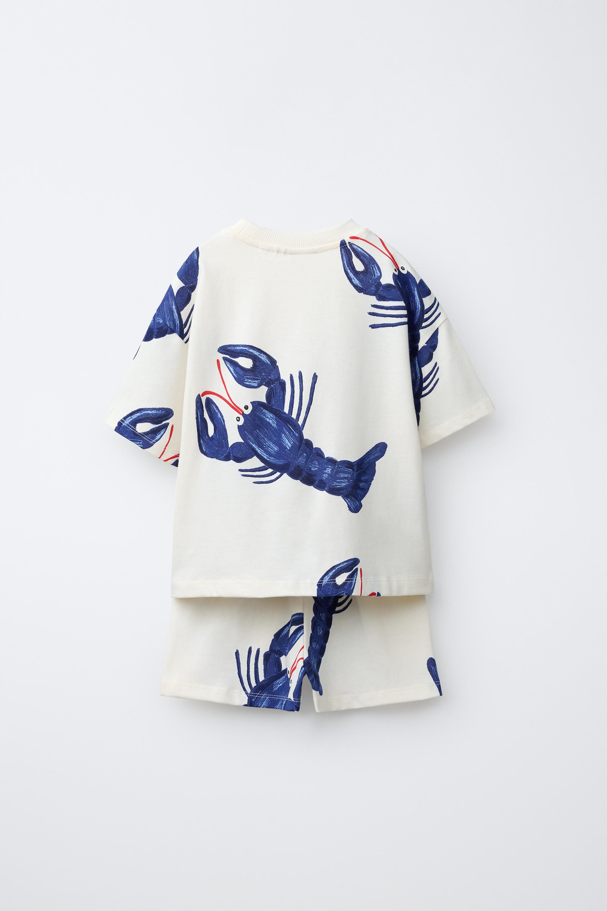 LOBSTER PRINT T-SHIRT AND BERMUDA SHORTS SET | Zara US