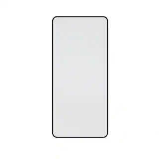 22 in. W x 48 in. H Stainless Steel Framed Radius Corner Bathroom Vanity Mirror in Black | The Home Depot