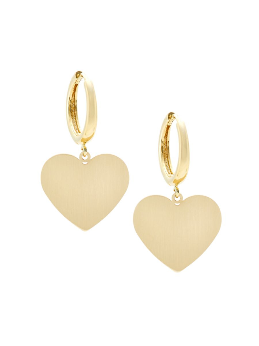 14K Yellow Gold Heart Drop Earrings | Saks Fifth Avenue