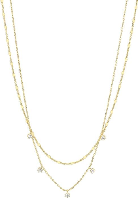 PAVOI 14K Gold Plated Dainty Layering Necklaces for Women | Snake Chain, Curb Link, Paperclip Lay... | Amazon (US)