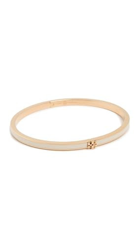 Tory Burch Women's Thin Kira Enamel Bracelet, Tory Gold/New Ivory, One Size | Amazon (US)