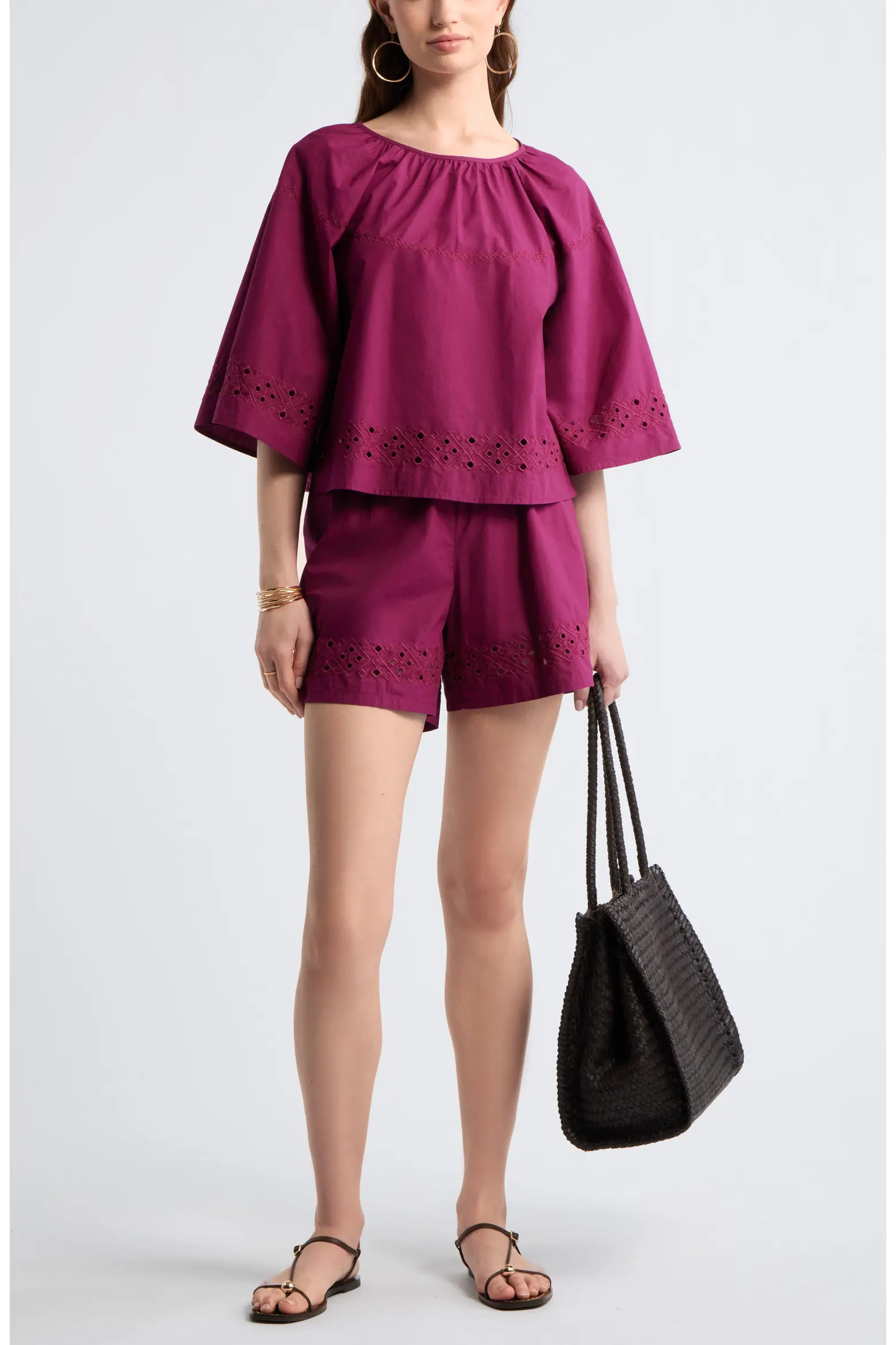 Eyelet Embroidered Poplin Swing Top (Women) | Nordstrom | Nordstrom