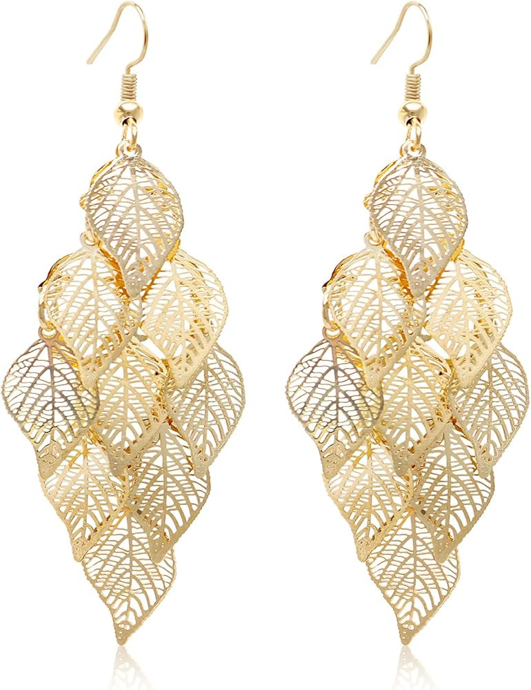 Dangle Earrings for Women Handmade Boho Super Lightweight Chandelier Dangle Drop Earring Gold Sil... | Amazon (US)