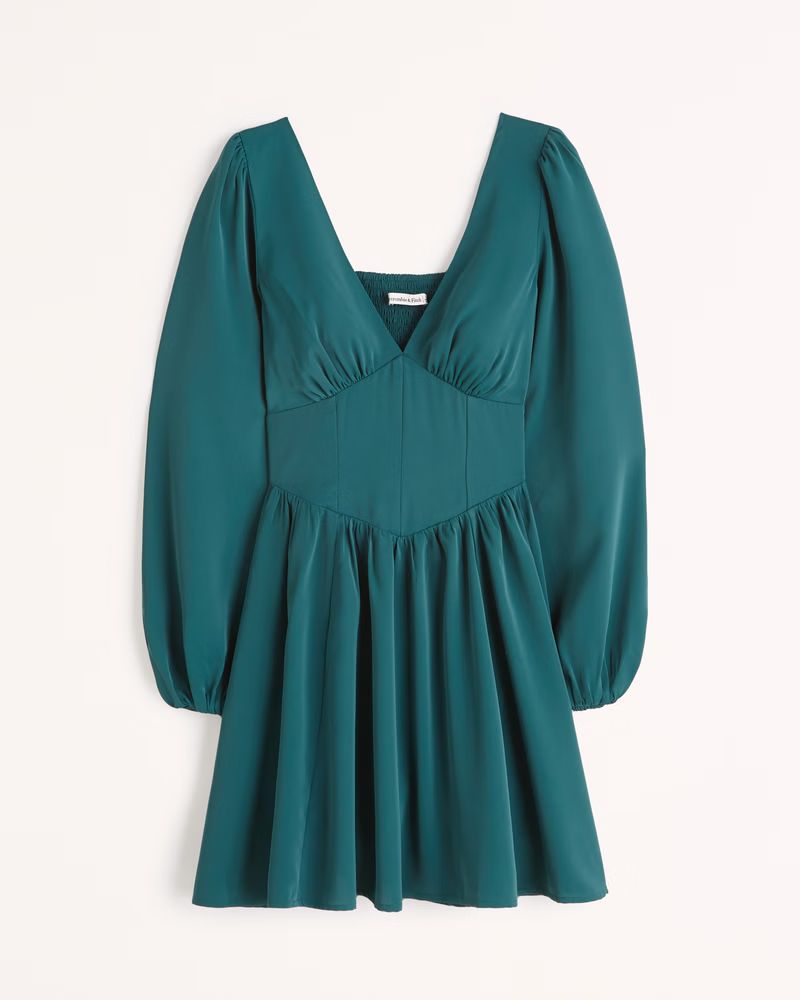 Long-Sleeve Corset Mini Dress | Abercrombie & Fitch (US)