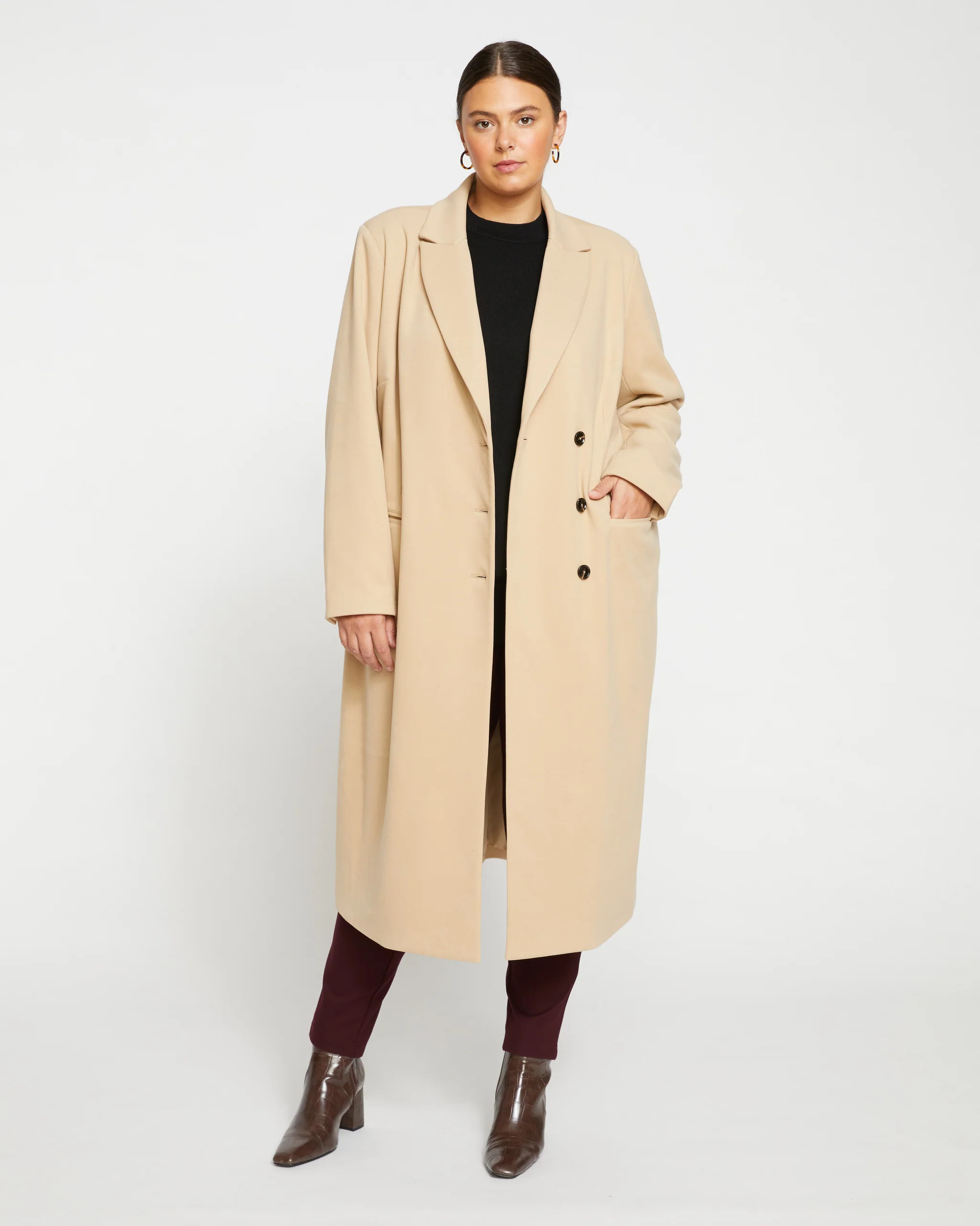 Jackson Tailored Coat - Khaki | Universal Standard